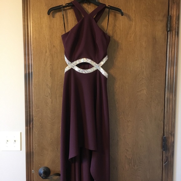 Plum High-Low Dress - Picture 2 of 4